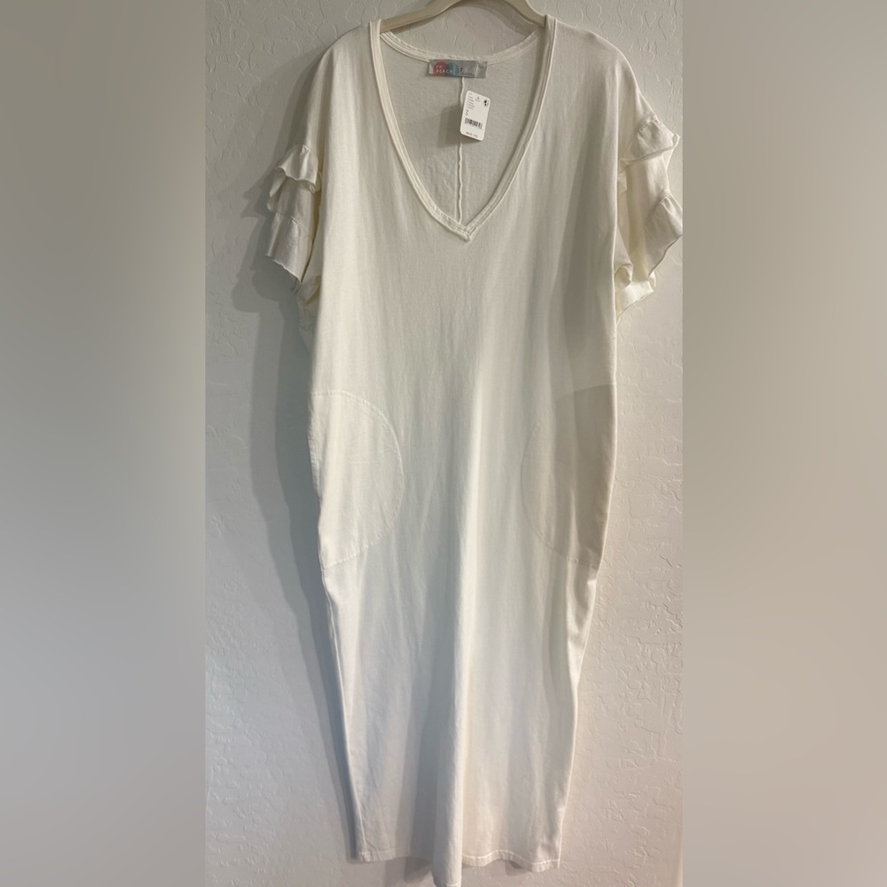 Free People Beach Ruffle Sleeve Oversized Maxi Dress.